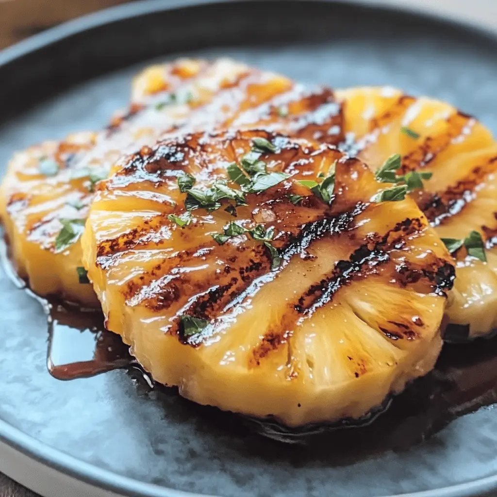 Transform your summer gatherings with the sweetest treat: Grilled Pineapple with Brown Sugar Rum Glaze! This easy recipe showcases juicy pineapple slices caramelized to perfection, making them a delightful addition to any BBQ or dessert table. Save this pin for a tropical twist to your meals, perfect for impressing guests or treating yourself!